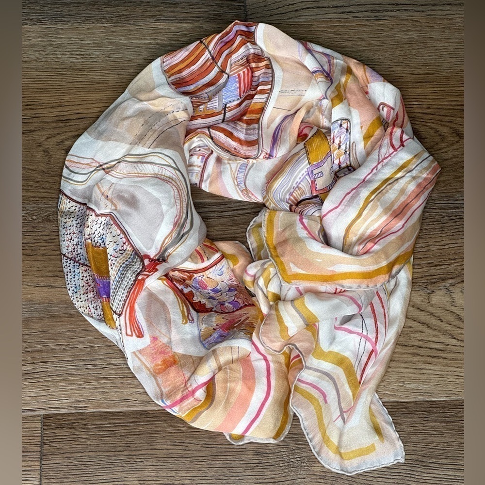 Fendi 100% Silk Multicolor Scarf - Made in Italy